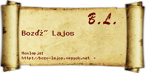 Bozó Lajos névjegykártya